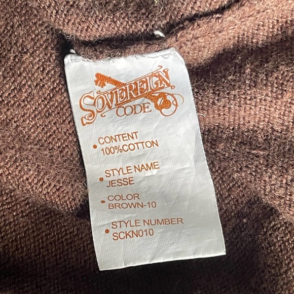 Sovereign Code Sweater Mens‎ Medium Brown Faux Layer Long Sleeve - Picture 4 of 9
